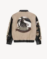 Leather Patch Jacket (Beige
