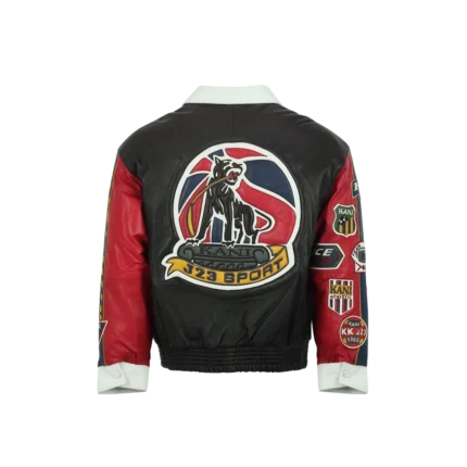 Leather Patch Jacket (Black) d